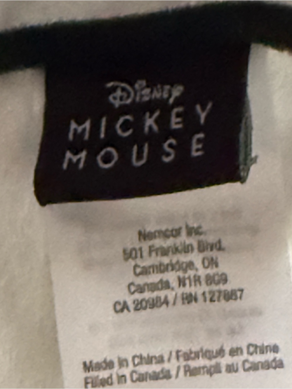 DISNEY MICKEY MOUSE Black & White Large Plush-Feel Pillow Like-New - Picture 7 of 9